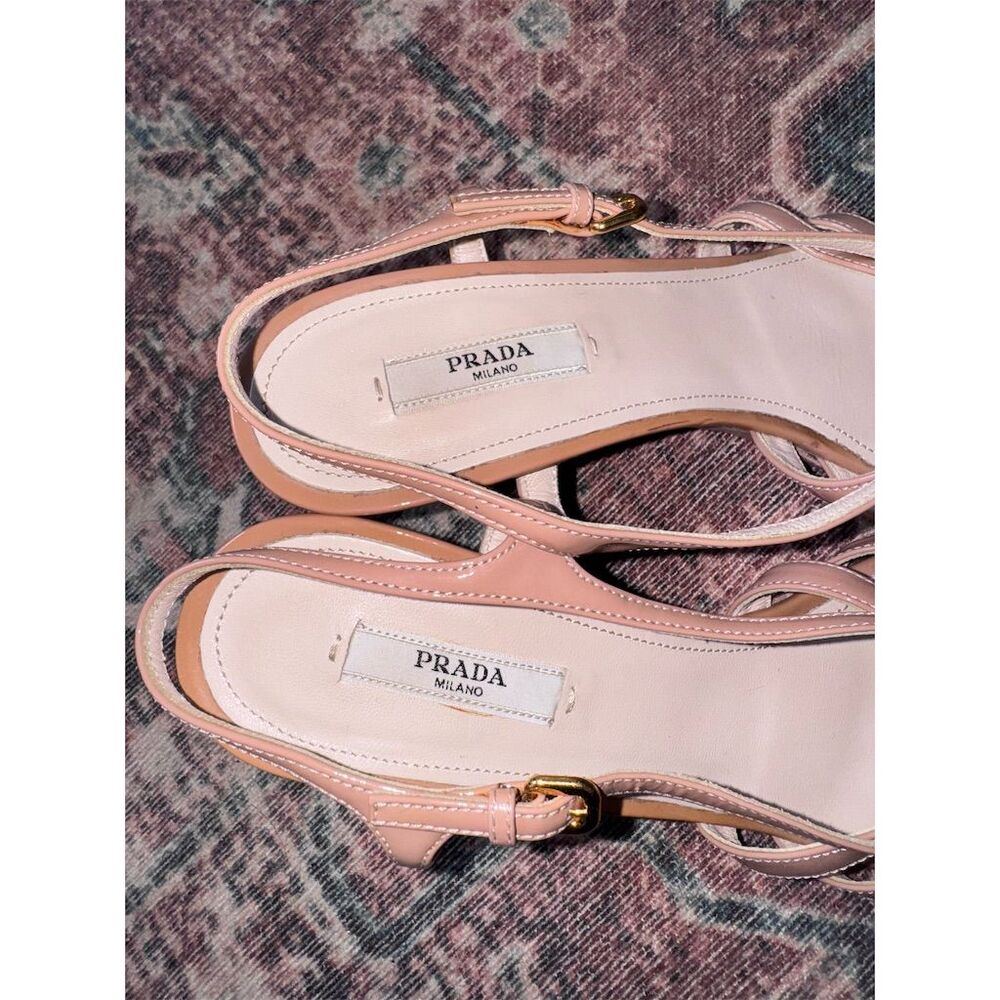 Prada Pink Strappy Wedge Sandals - Picture 3 of 11